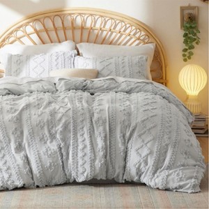 3 Pieces Boho Duvet Cover Set for All Seasons Soft Shabby Chic Embroidery Boho Bedding - 1 of 4