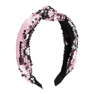 Unique Bargains Women's Elegant Sequined Knotted Wide Hairband 6.69"x5.31" 1 Pc - 1 of 3