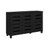 Galano 3-Door 16-Pair Shoe Storage Cabinet with Adjustable Shelves in Black Oak 45.3" W × 13" D × 28" H - 3 of 4