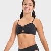 Girls' Seaside Shine Solid Bikini Set - art class™ Black - image 3 of 3