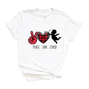 Simply Sage Market Women's Peace Love Cupid Short Sleeve Graphic Tee - 1 of 4