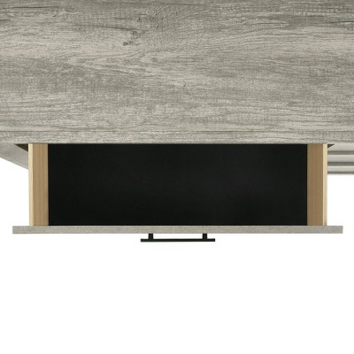 Ash White 5-Drawer Chest with Black Pulls