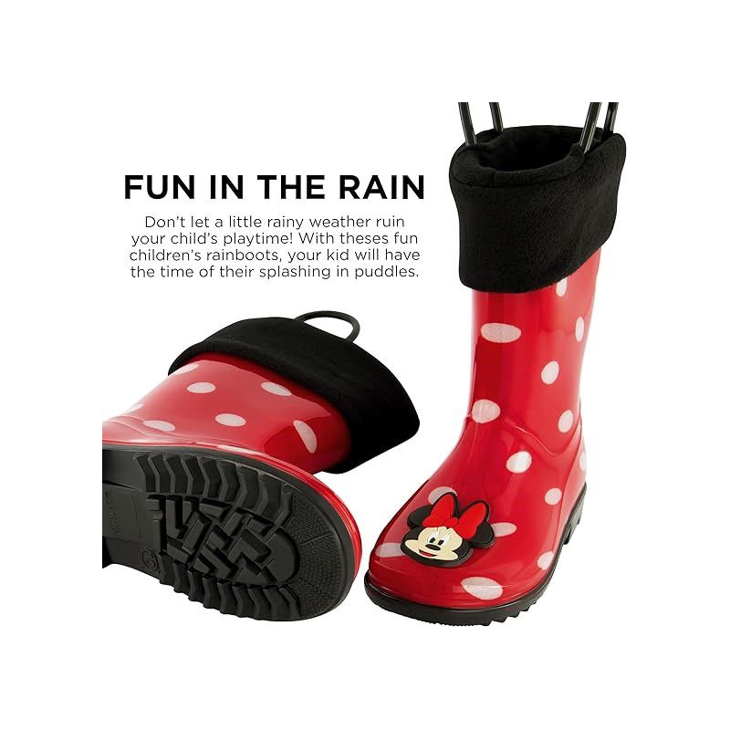 Minnie Mouse Girl's Rain Boots with Soft Removable Liner, Toddler ( 1-4 Years), 2 of 8
