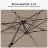 PURPLE LEAF Deluxe Aluminum Outdoor Patio Umbrella Square Cantilever Umbrellas - 3 of 4