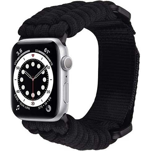 Worryfree Gadgets Nylon Braided Sports Rugged Band For Apple Watch 42 44 45mm Black Target