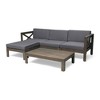 Outdoor Patio Furniture L-Shaped Sectional Sofa With Coffee Table Set, Multifunctional Conversation Seat Couch With Water-Resistant Cushions - 3 of 4