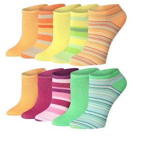 Colorful Patterned Citrus Splash Low Cut Socks - 10 Pairs - 1 of 4