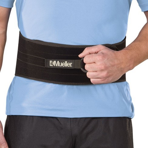 Mueller Sports Medicine Adjustable Lumbar Back Brace One Size Fits Most,  Black