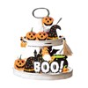 Halloween Pumpkin Witch Hat,Wooden Bead Tiered Tray Set,Wooden Ornaments For Holiday Atmosphere Decor - 4 of 4