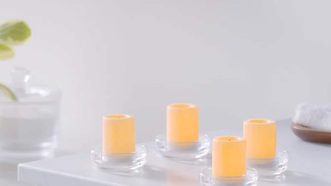 1.82&#34; x 1.4&#34; 4pk LED Votive Flameless Black Wick Candle Cream - Threshold&#8482;, 5 of 6, play video