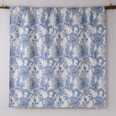 Bennett Blue and White Cotton Reversible Full Quilt Set