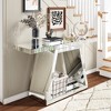 Modern Luxe Full-Body Mirrored Console Table, Trapezoid Base Entryway Table with 360¡ã Reflective Finish, Sturdy Wooden Frame & Open Storage - 3 of 4