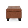 Grungis Rectangle Ottoman Bench with Storage,PU Leather Upholstery Benches with Wood Legs for Living Room & Bedroom - 4 of 4