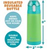 Bentology Stainless Steel 13oz Insulated Water Bottle - Reusable Spill Proof BPA-Free, Fits in Most Lunch Boxes - Keeps Drinks Colder - Green & Teal - 3 of 4