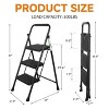Itopfox 3 Step Steel Folding Ladder with Anti-Slip Pedals, Heavy Duty Portable Stool for Home, Garage, Workplace, Sturdy 500lbs Capacity - 4 of 4
