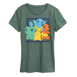 Women's - Pokémon - Group Checker Frame Short Sleeve Graphic T-Shirt - 1 of 4