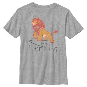 Boy's Lion King Simba Cartoon Scrawl T-Shirt - 1 of 4