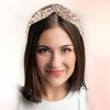 Unique Bargains Girl's Retro Little Flower Knotted Non-slip Wide Headband Pink 5"x2.09" 1 Pc - 2 of 4