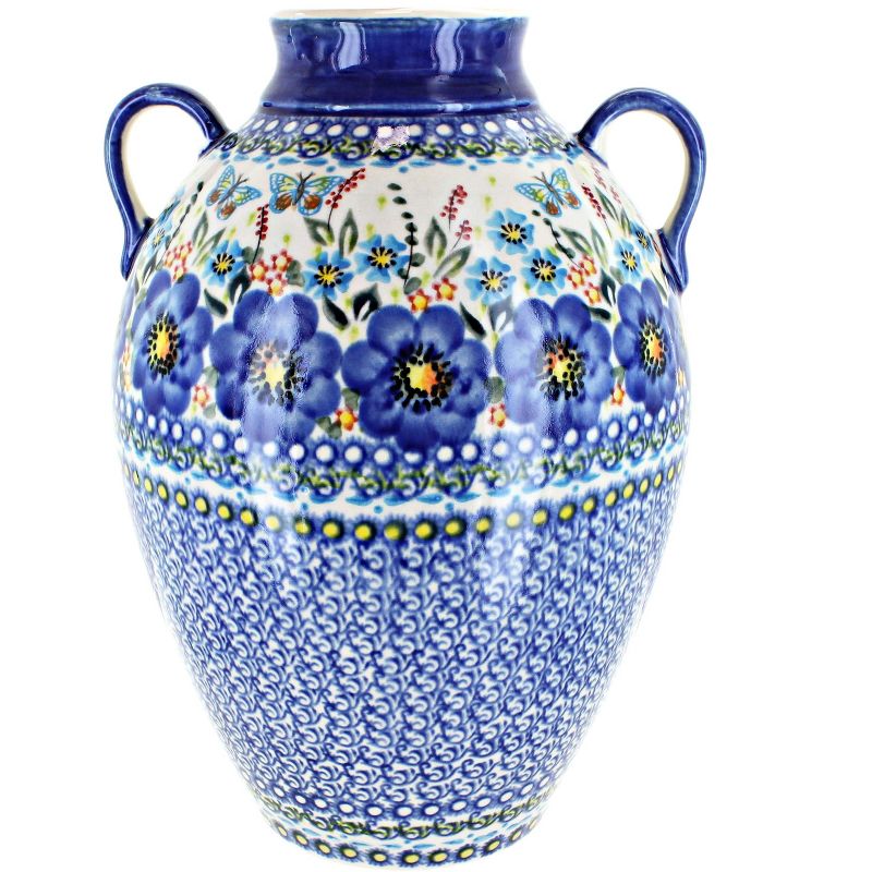 Blue Rose Polish Pottery 361 Vena Large Jug Vase, 1 of 2