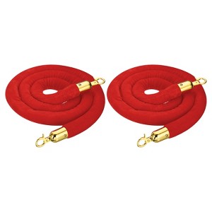 Unique Bargains Theater Adjustable Velvet Stanchion Rope with Snap Hooks 2 Pcs - 1 of 4
