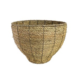 Small Dry Basket Planter Seagrass & Metal - Foreside Home & Garden - 1 of 4