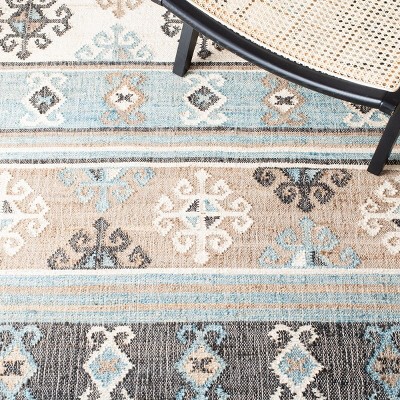 Kilim KLM754 Hand Woven Area Rug - Blue/Ivory - 8'x10' - Safavieh.