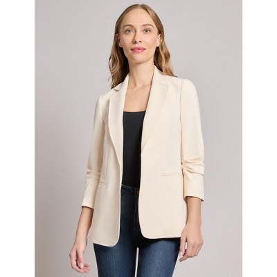 Jones New York Notch Collar Scrunch Sleeve Jacket