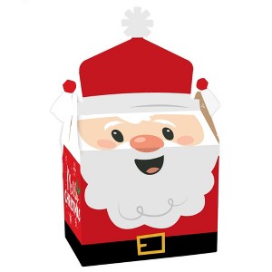 Big Dot of Happiness Very Merry Christmas - Treat Box Party Favors - Holiday Santa Claus Party Goodie Gable Boxes - Set of 12 - 1 of 4