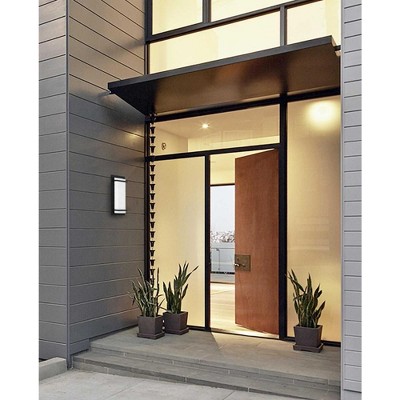 Black Aluminum LED Outdoor Wall Sconce with Acrylic Shade