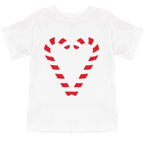 Candy Cane Heart - Youth Short Sleeve Graphic T-Shirt and Toddler Short Sleeve Graphic T-Shirt - 1 of 3