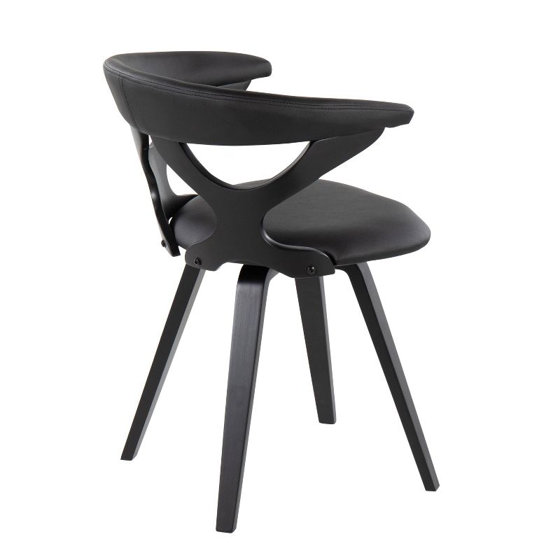 Gardenia PU Leather/Wood Dining Chair Black - LumiSource, 4 of 10