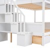 NicBex Twin over Full Bunk Bed Pine Bed Frame with 2 Drawers, Shelves, Guardrails and Convertible Storage Stairs, No Box Spring Required - 4 of 4