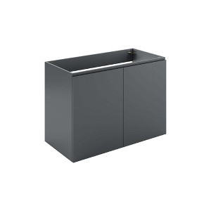 Modway Vitality 36Inch Wall-Mount Bathroom Vanity – Mid-Century Modern Floating Bath Cabinet with Storage - 1 of 4