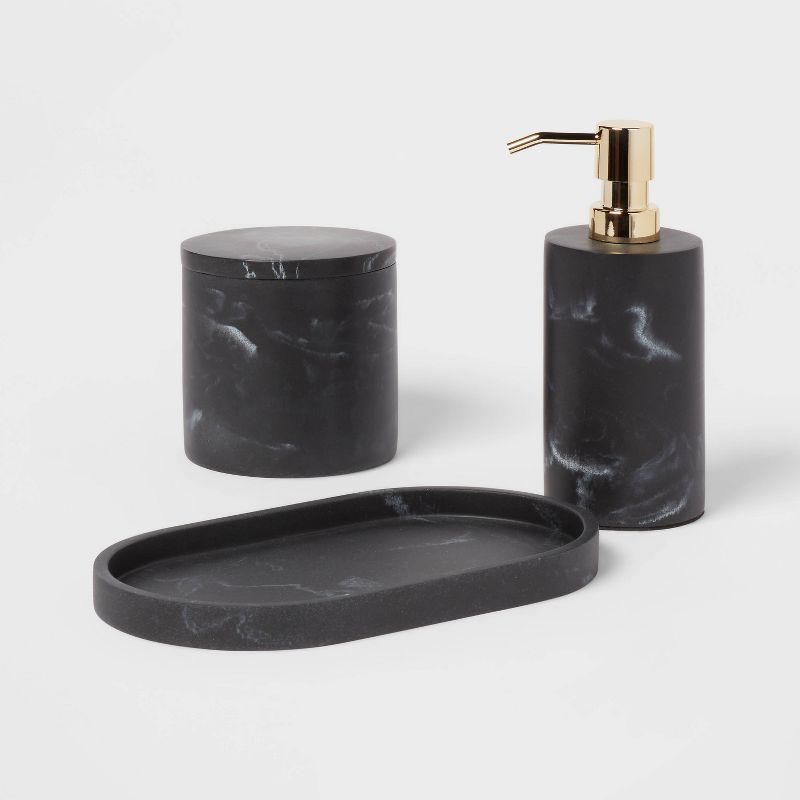 Marble Bath Canister Black - Threshold&#8482;, 6 of 9