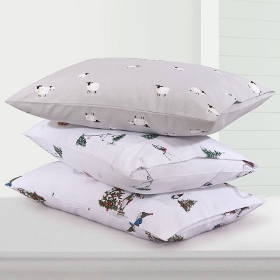 Twin Blue Cotton Flannel Floral Deep Pocket Sheet Set