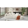 Modern 2 PCS Right-Facing Curved Sectional Sofa, 3-Seater Curved Sectional Sofa with Chaise, Sofa with High-Density Foam-Coolbibila - 3 of 4