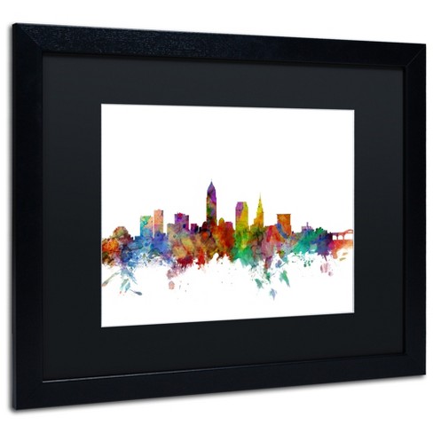 Trademark Fine Art -Michael Tompsett 'Cleveland Ohio Skyline' Matted Framed Art - image 1 of 4