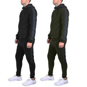 Galaxy R.P. Collection Men's Modern Fit  Full Zip Polar Fleece Hoodie and Jogger 2-Piece Set - 2 Pack - 1 of 2