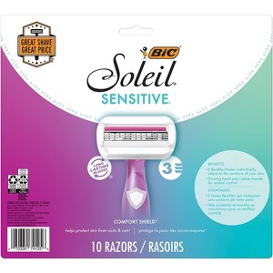 BIC Soleil Sensitive Women Disposable Razors, Assorted Colors, 10 ct - 1 of 4