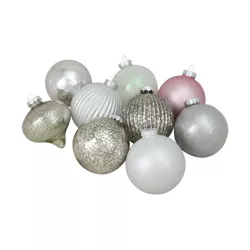 Northlight 9ct Silver 3-Finish Shatterproof Christmas Ball and Onion Ornaments 3.75" (95mm)
