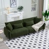 97'' Teddy Velvet Modern 3-Seater Sofa with 4 Pillows and Solid Wood Frame - 2 of 4