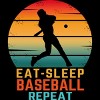 Men's Design By Humans EAT SLEEP BASEBALL REPEAT By punsalan T-Shirt - 2 of 2