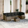vidaXL 8 Piece Patio Sofa Set with Cushions Gray Poly Rattan - 2 of 4
