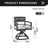 VYNXARIA Outdoor Patio Aluminum Swivel Rocker 2PCS with Outdoor-grade Sunbrella Fabric Cushions, Ember Black - 3 of 4