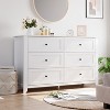 Modern 6 Drawer Dresser for Bedroom, 54" Wide Wooden Dressers with Large Storage,Handleless Chest of Drawers TV Stand for Living Room & Hallway - 3 of 4