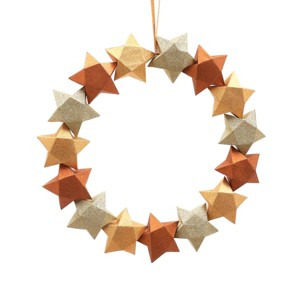 Chery Life Handcrafted Holiday Paper Blossom Wreath, Multicolor Festive Decor for Christmas - 1 of 4