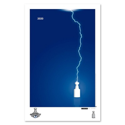 NHL Tampa Bay Lightning Minimalist 2020 Stanley Cup Art Unframed Wall Poster