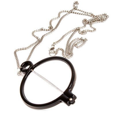 Calabria 2945r Monocle Fold Reading Glasses silver Chain Necklace In Black 3.00 Target