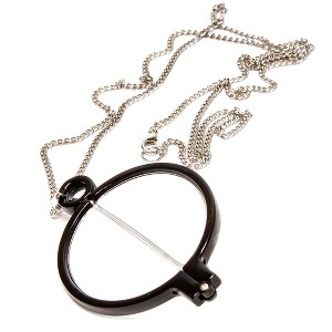 Calabria 2945R Monocle Fold Reading Glasses&Silver Chain Necklace - 1 of 4