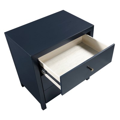 Nolan Midnight Blue 3-Drawer Wood Nightstand